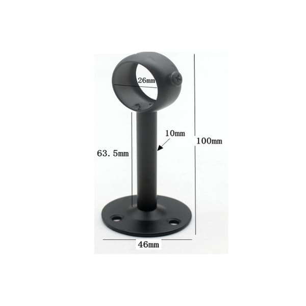 2-delat set (svart) justerbart gardinstångsfäste för tak