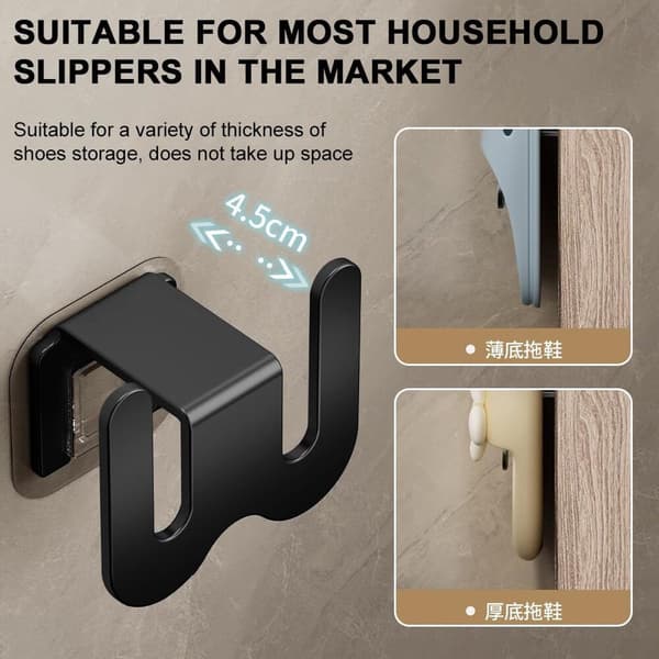 Shoe Storage - 3 Pieces - Shoe Stacker - Shoe Holder - Hanging Shoe Rack - Slipper Storage - Shoe Rack - Hooks - Space-Saving - Wall-Mounted