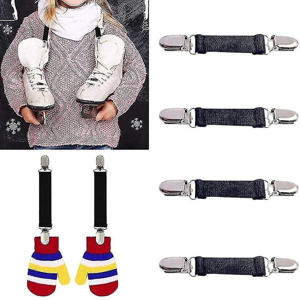 6-pak Vinterhandskeklemmer Elastiske Handskeklemmer i Rustfrit Stål