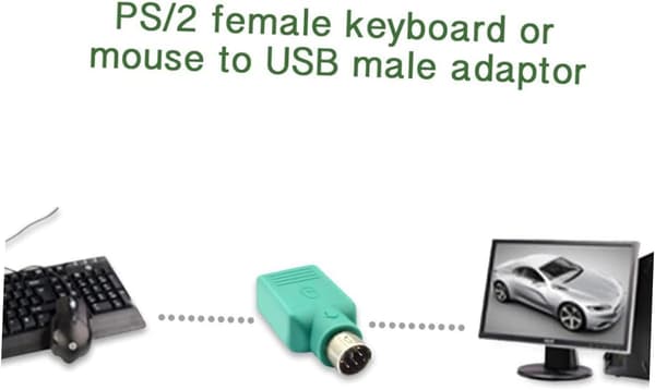 USB til 2 Mus Adapter Konverterer Adapter for Stasjonær Datamaskin Ingen Drivere Nødvendig