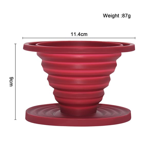 Sammenklappelig Kaffefilterholder til Filterkaffe, Bærbar Kaffebrygger til Camping, Genanvendeligt Silikonefilter til Backpacking og Camping