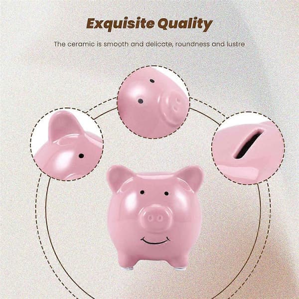 Ceramic Piggy Bank, Pink