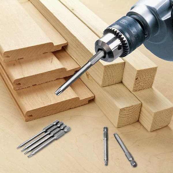 11-pack 75 mm Torx Screwdriver Bit Set 1/4 Inch Hex Shank T6-T40 Star Screwdriver Tool Kit with 1-pack Handle