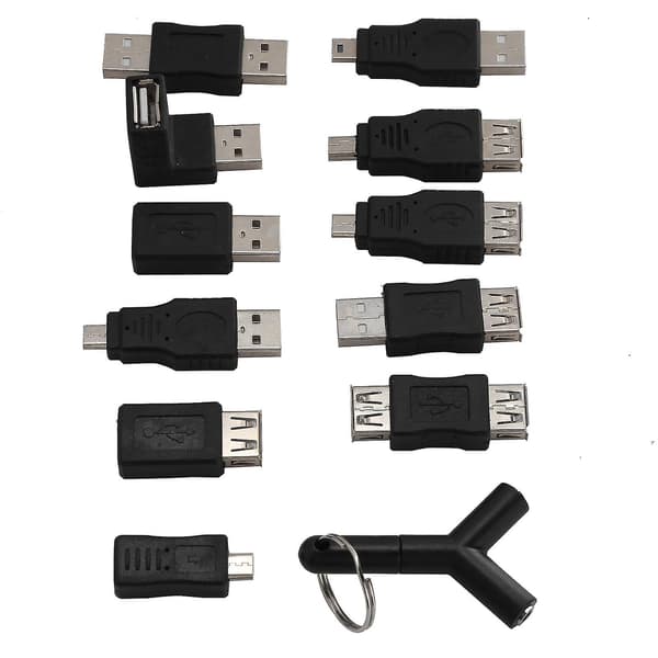 12 stk. USB2.0-adapter 3,5 mm 2-i-1 lydadapterkonverter elektronisk tilbehør
