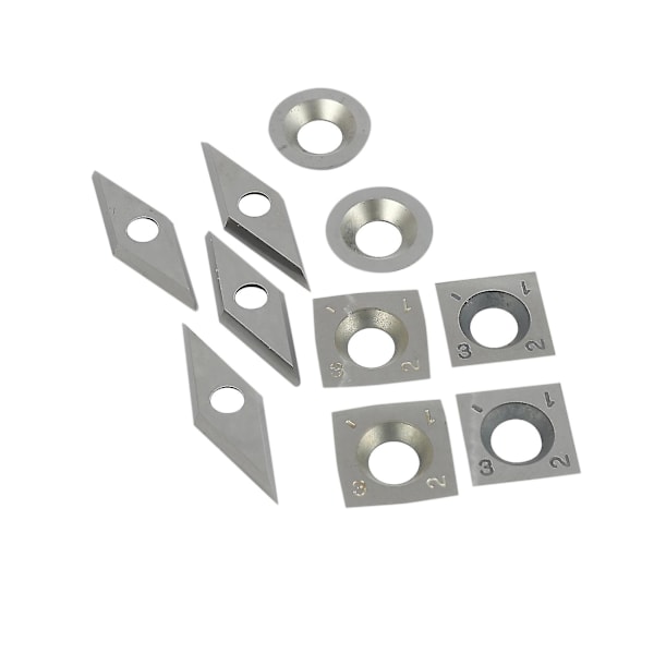 10 stk./sæt Diamant Kvadrat Runde Blade Høj Hårdhed Karbid Indlæg Træbearbejdning Drejning Fræsere Til