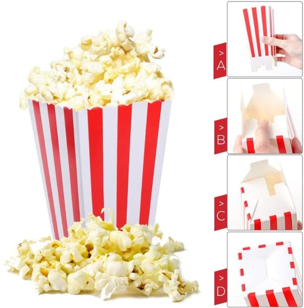 12 dele slikpose festpose sæt popcornæske popcornpose lille gavepose julefest fødselsdag bryllupsgave