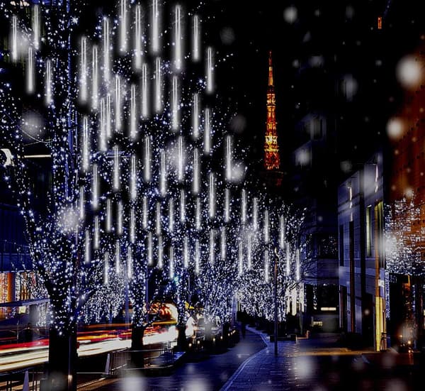 Outdoor Christmas Lighting, Meteor Shower Falling Rain Lights