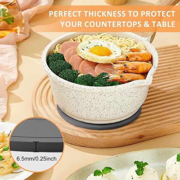 Potholders for Hot Dishes 6-Pack Kitchen Heat Resistant Pot Holders Non-Slip Versatile Kitchen Accessories Silicone Mat Hot Pads (Grey)