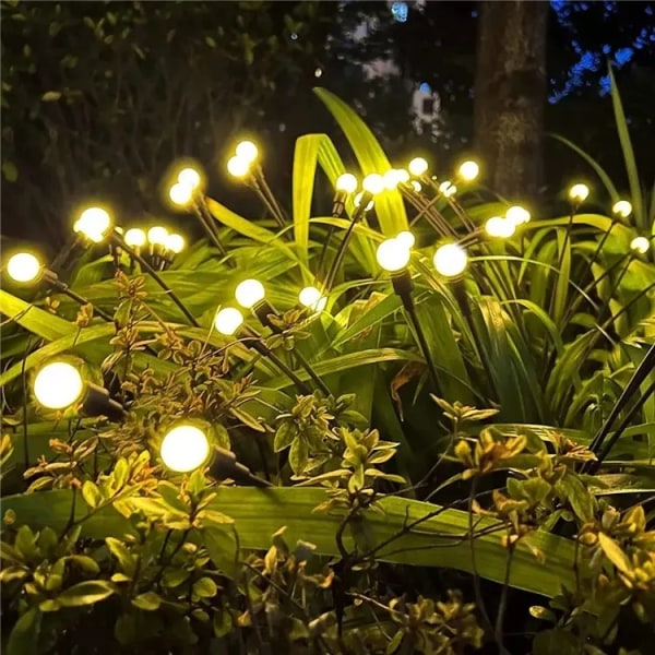 8LED Solar Hagelys, Solar Swaying Light, Sway by Wind, Solar Firefly Lights Outdoor Waterproof Landscape Decoration Lights,