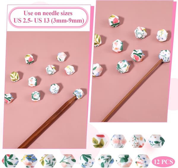 12 st sticknålsstoppare i silikon (3mm-9mm)