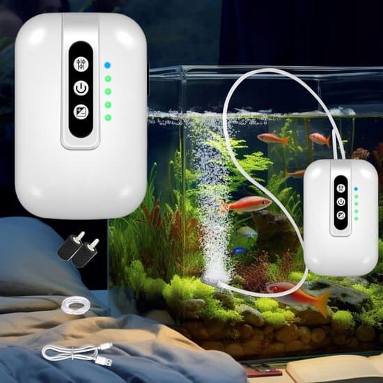 Small Aquarium Oxygen Pump - Multifunctional Aquarium Air Pump - Two Operating Modes - Adjustable Air Volume - Suitable for Outdoor Fish Tanks