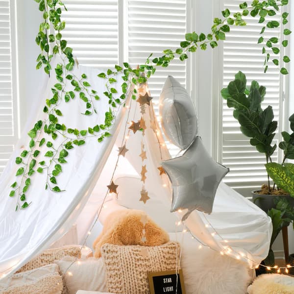 Artificial Greenery 72 Leaves Ivy Vine (12pcs/pack) - Soft and Flexible Decoration