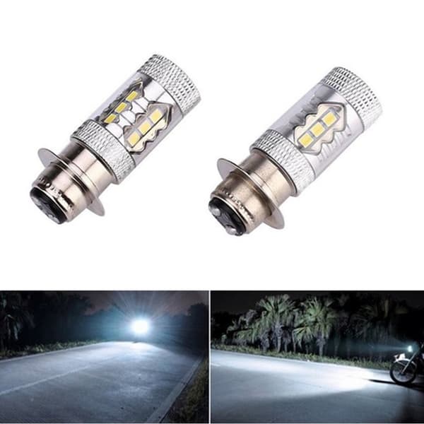 2 pcs Motorcycle LED Headlight H6 80W 16LED Fog Light PX15D BA20D