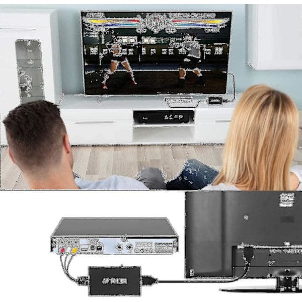RCA till HDMI-omvandlare, komposit till HDMI-adapter stöder 1080p Pal/ntsc A Fiis