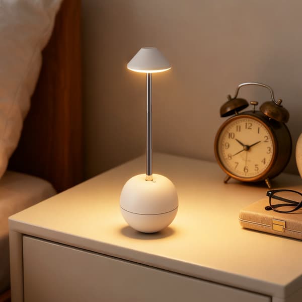 LED Night Light Rechargeable Remote Control Bedside Lamp White Dimmable
