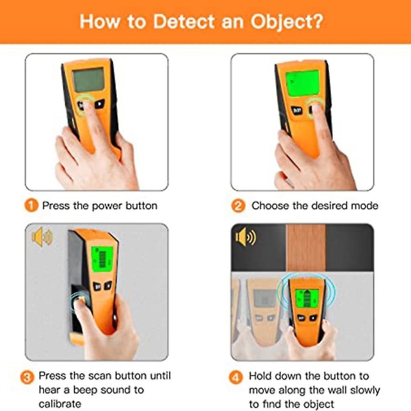 Stud Finder Vægscanner Elektronisk Stud Sensor Vægscanner Multifunktionel Vægsensor Detektor Med LCD Display