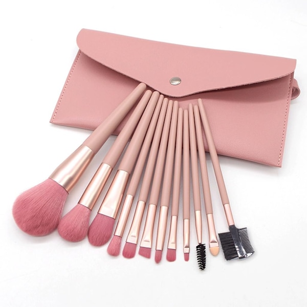 12 stk. nøgen makeup børste sæt pulver pulver blusher øjenskygge børste multi-funktion makeup værktøj