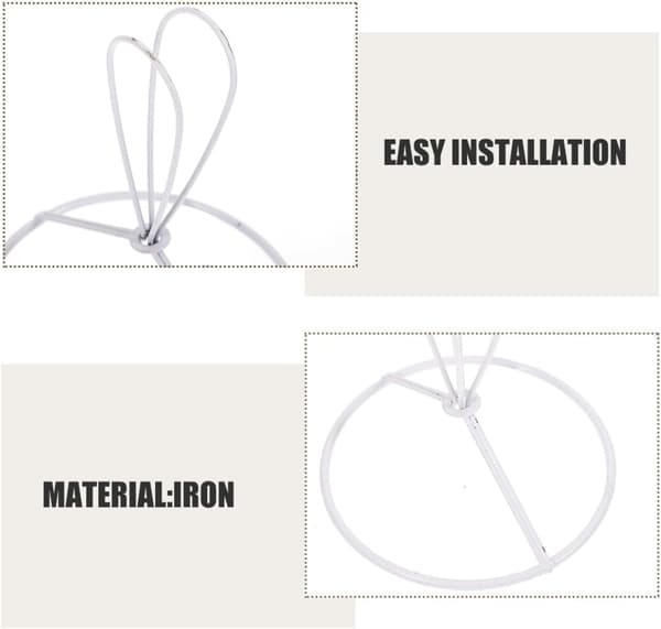 DIY Lampshade Frame Lampshade Adapter Ring White 90mm Iron Metal Wire Easy Installation