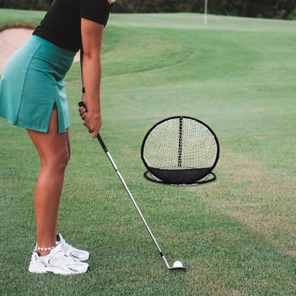 Golf Chipping Træningsnet 20.04X20.04X0.20 tommer Sort ABS Hurtig Montering Forbedre Golf Chipping Færdigheder Egnet