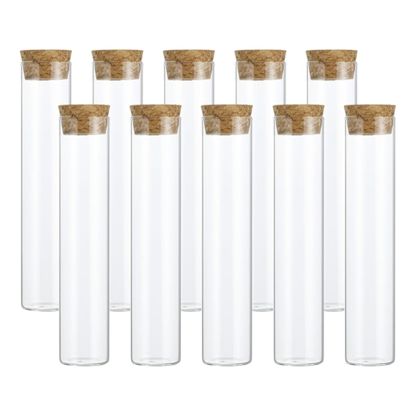 60ml 10 stk. Testrør, Glass Klar Flat Bottom Testrør Beholder med Kork Stopper for Perle Fest Godteri Bad Salt Oppbevaring