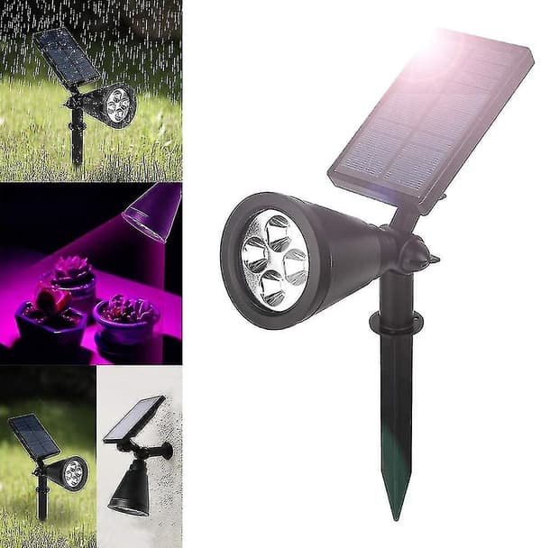 Plug-in solcellelampe til planter LED vækstlys + 4 LED-planter