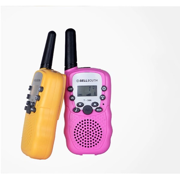 Walkie talkie til børn Lille walkie talkie mini walkie talkie til børn bærbar walkie talkie til børn, gul A