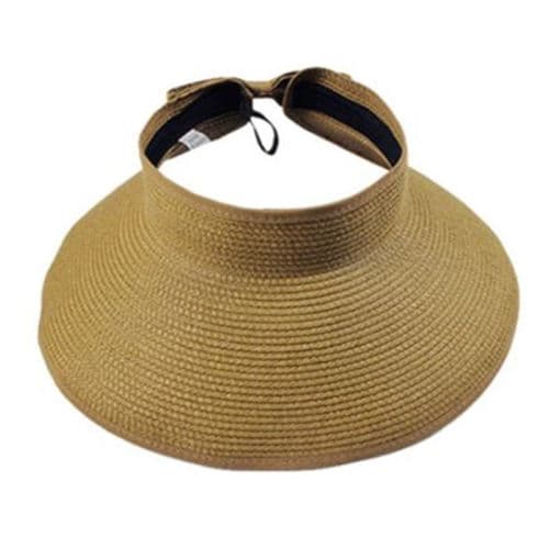 Dame Solhatt med Bred Brede, Sammenleggbar Reisehatt, Khaki Khaki