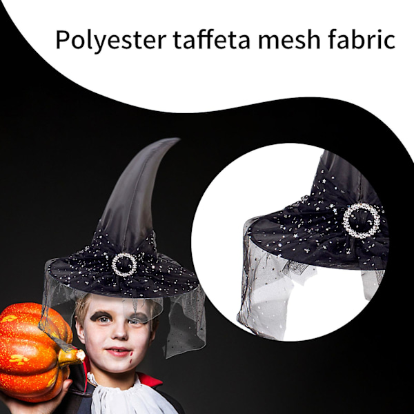 Mesh Spænde Troldmand Hat Sort