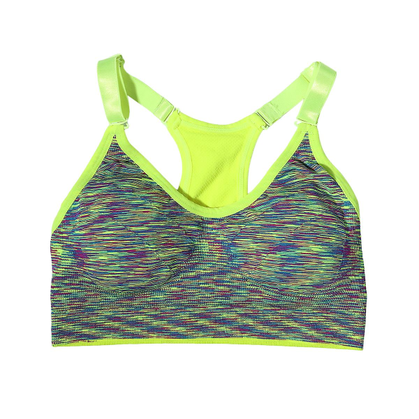 High Sports Bra Vest Space Dye Seamless Wirefree Stretchy Breathable Removable Pads For Fitness Gym