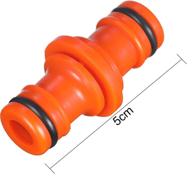 6 dele dobbelt han-kobling slangekoblinger til at samle haveslange (orange)