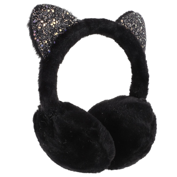 Ear Protector Ear Warmers Kids Cat Earmuffs Earmuffs Girls Winter Earmuff Girls EarmuffsBlack19X16CM