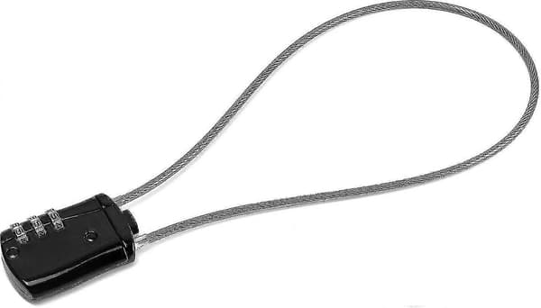 Retractable Cable Lock, Digital Combination Padlock with 41cm Cable for Motorcycle Bicycle Snowboard Ski Equipment Suitcases, Black