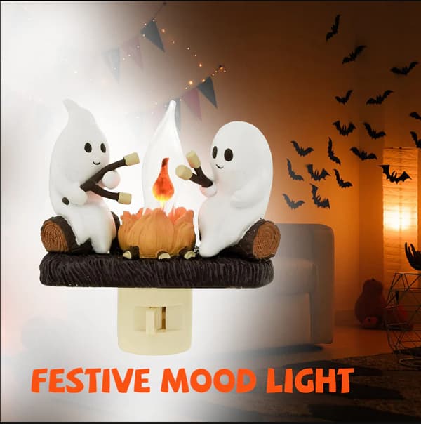 Spooky Campfire Flaming Night Light Halloween Scary Illuminated Light Ornament