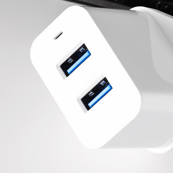 iPhone USB-stik, Dobbelt USB-oplader Stikadapter UK 3-benet Strømadapter Dobbelt Port