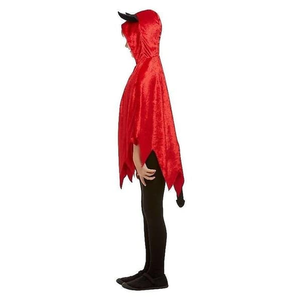 Devil Hooded Cape for Kids Red 52145