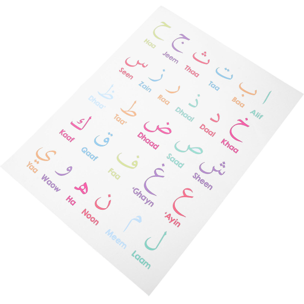Arabiska alfabetet Poster Pedagogiska affischer Barn som lär sig Väggdiagram Lekrumsdekoration Blandad färg 240X30cm Assorted Color 2 40X30cm