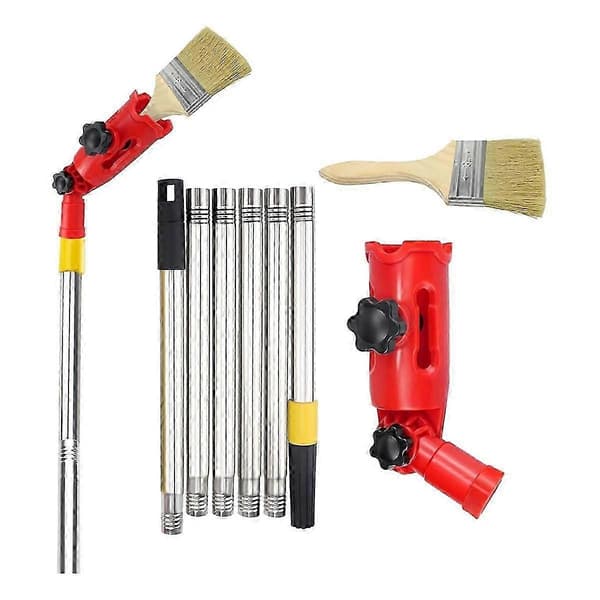 Multi-angle Paint Brush Extension Pole Kit Handheld Painting Tool Extension Attachment Suitable for Ceilings, Windows