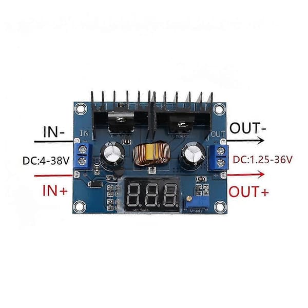 DC-DC Nedtransformerende Spenningsregulator DC XL4016E1 Modul Digital PWM Justerbar