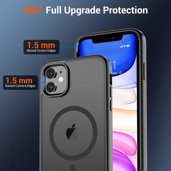Magnetic Case for iPhone 11 (MagSafe Compatible) (Military Grade Shockproof), Matte Translucent,