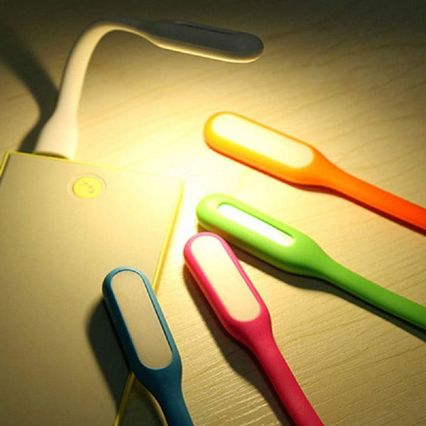 10 stk Foldbare USB LED Lys med tilfældige farver - Super Lyse, Mini, Bærbare, Fleksible Boglys til Læsning, Mobil Strøm, Computer, Laptop