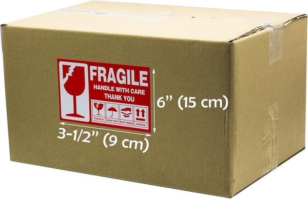 Shipping Labels 300 pcs, (6\" x 3.5\") Large Fragile Handle With