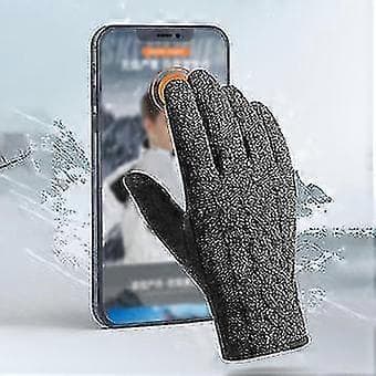 Men's Windproof Winter Gloves with Touchscreen - Thick Warm & Fleece Lined for Cycling Riding Work Hiking Skiing -Sy