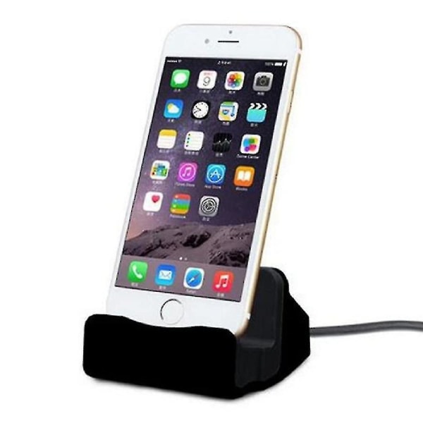 Iphone Laddningsdocka för Skrivbord, Snabbladdning, Data Synkronisering, Svart