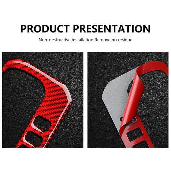 ABS Red Carbon Fiber Gear Shift Panel Cover Trim Decor Sticker for 10th Gen 2016 2017 2018 2019