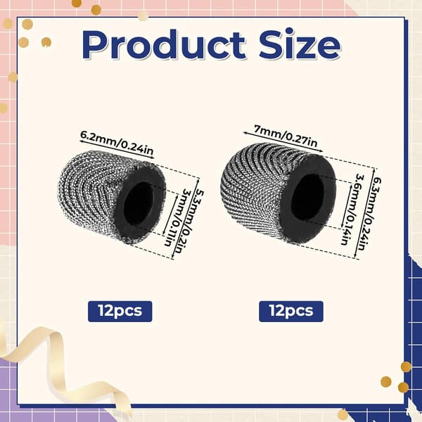 24 stk. erstatningstupper for fiber-mesh-pekepenn (3 mm, 3,6 mm)