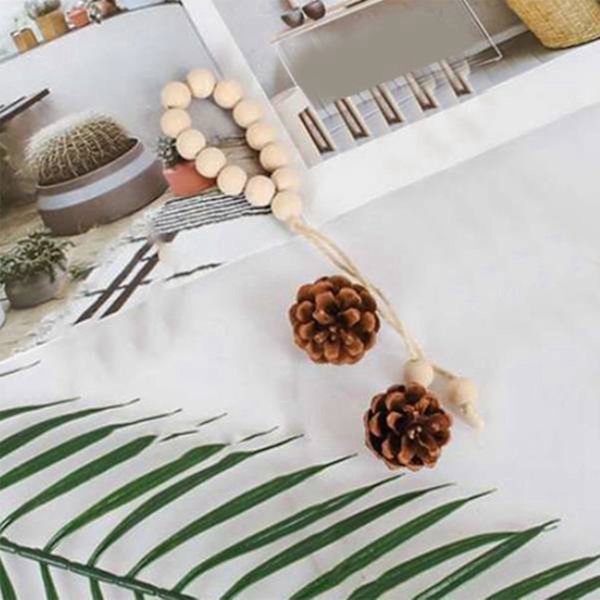 Serviettisormukset - Puuhelmisormukset - Luonnollinen Rustic Puinen Serviettipitoimet - Käsintehtyt Puuhelmet