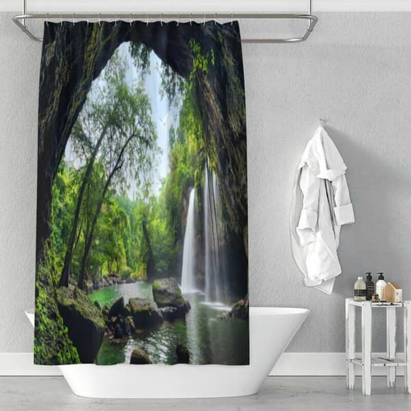 Duschdraperifoder polyester 3D digitaltryck 12 krokar passar olika stänger B 150cmxH 180cm Odipie