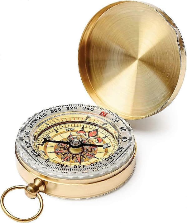 Clamshell Compass Camping Equipment Survival Gear Waterproof Luminous Compass