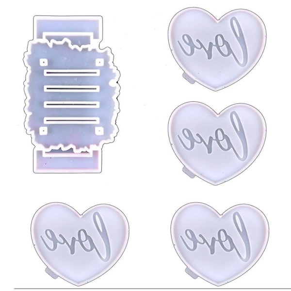5kpl Love Coaster Drop Glue Mold Tee itse sydämen muotoinen mold Love Coaster koristelu teealus