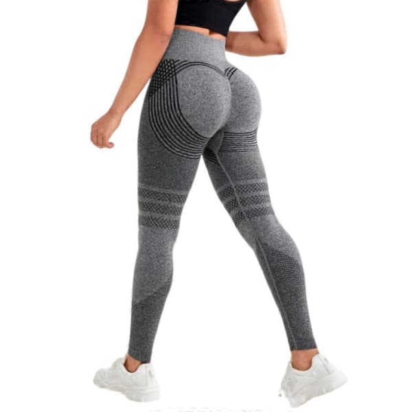 3D Cellulite Leggings Høy Midje Rumpe Løftende Magekontroll Lys Grå L Lys Grå L Light Grey